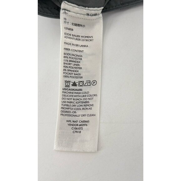 Eddie Bauer Women’s Gray Skort Skirt Under Shorts Outdoor Active Size 10 - Picture 6 of 9